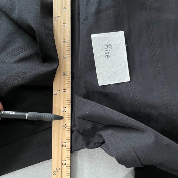 Isaac Mizrahi Live Size 10 Black Ponte Knit Pull On Pants Dark Straight Leg - Picture 11 of 13